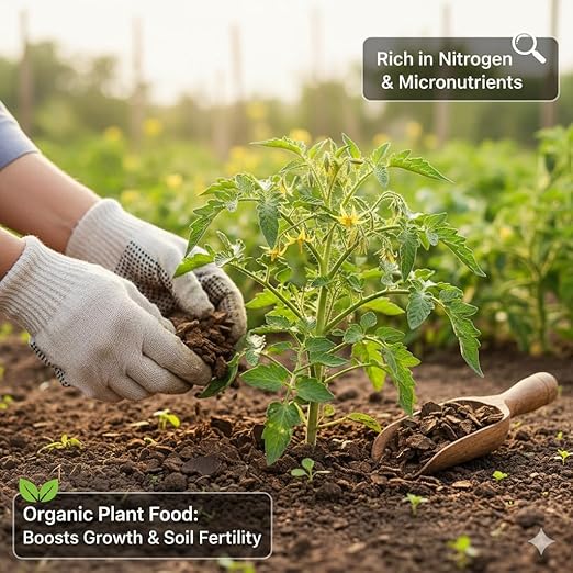 Natural Mustard Oil Cake Organic Soil Fertilizer for Home Gardens Plant Growth Supplement 500 gm
