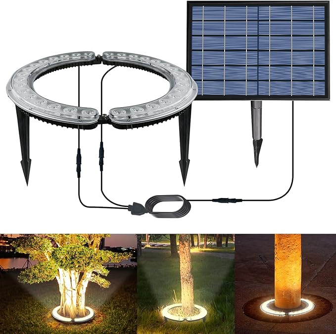 Solar Palm Tree Light Solar Landscape Lights for Outdoor Trees Super Bright Tree Light 32 LED 12000 mAh spot Light for Garden Yard