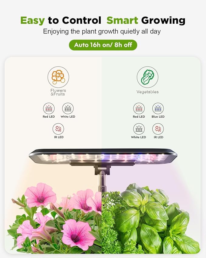 8 Pods Hydroponics Growing System Indoor Garden Black &amp 188Pcs Hydroponic Pods Supplies