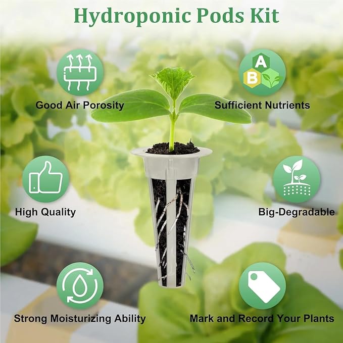 Net Pots for Hydroponics 100pcs Grow Baskets for Hydroponic Growing System Seed pods Basket Compatible