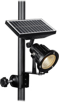 Outdoor Solar Power 9W Warm Light Spotlight Black Clip Mount Adjusted Angle Waterproof Portable Easy to Install Spot Lamp for Indoor Balcony Landscape Yard Patio