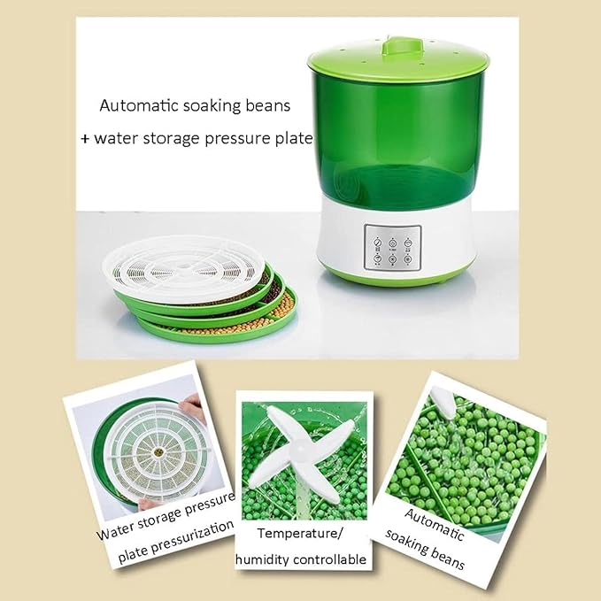 Automatic Sprouter Bean Growing Machine Bean Sprouts Growing Machine Bean Sprouts Maker Seed Germination Kit Germinating Sprouts and Microgreens