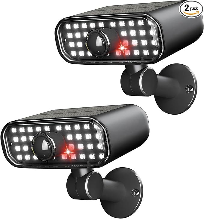 Solar Lights Outdoor 3 Modes Motion Sensor Wall Light Fixtures with Super Bright 5050 SMD LEDs / 180°Adjustable Security Lights Outdoor IP67 Waterproof for Garden Patio Yard 2 Pack