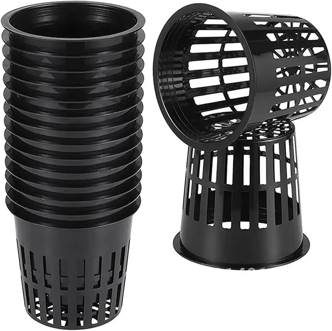 Net Pots for Hydroponics 40PCS 3 Inch Black Hydroponic Net Pots - Wide Lip Slotted Mesh (Orchid Growing/Soilless Use)