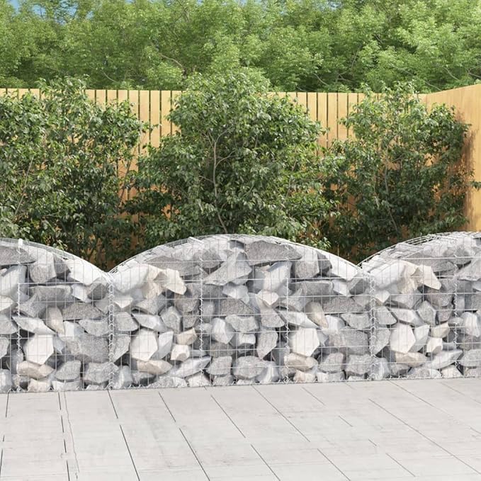 Gabion Basket Silver Galvanized Iron 59.1 x 19.7 x 31.5 in Rectangular Outdoor Garden Wall Planter Box for Landscaping Durable Weather-Resistant Raised Garden Bed