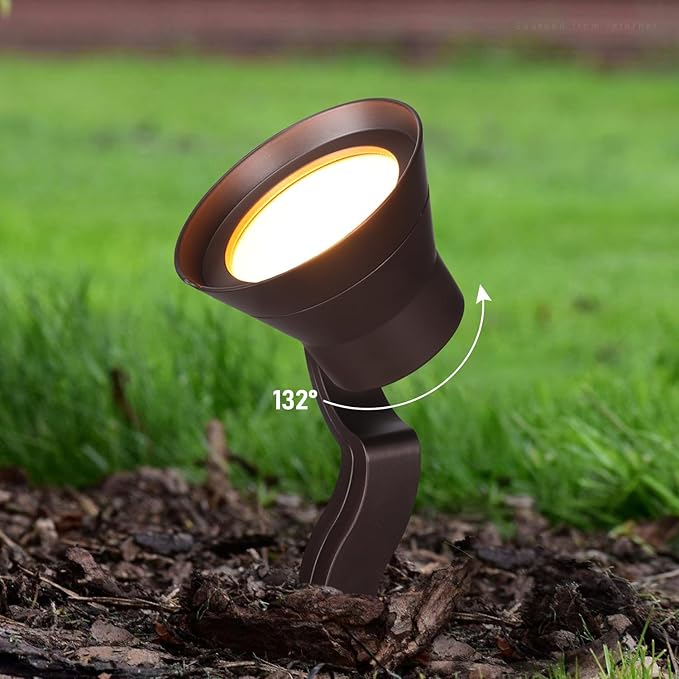 LEONLITE 12W/7.3W/3.7W Dimmable 5CCT LED Low Voltage Landscape Lights Wall Wash Landscape Lighting Outdoor 12V Landscape Spotlight ETL Aluminum IP65 Waterproof Pack of 4