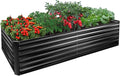 EDOSTORY Metal Raised Bed Garden Bed Kit 8x4x2ft Tall Galvanized Planter Raised Garden Boxes Outdoor Large Metal Raised Garden Beds for Flowers Vegetables Herbs