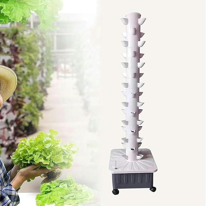 Hydroponic Systems Hydroponics Growing System Garden Tower Growing Kit for Indoor Gardening Grow Herbs Fruits Vegetables Gift for Gardening Lover