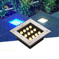 Outdoor Ground Lights Square LED Underground Light IP66 Waterproof AC85-265V Recessed Buried Lights for Garden Lawn Patio Deck Pathway Yard Walkway Landscape Spotlight(Warm White3W) (Yellow 24W)