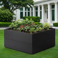 FONTOI 4x4x2ft Raised Garden Beds Outdoor Divisible Elevated Planter Boxes Outdoor for Planting Plants Vegetables Flowers 48x48x24 Planter Raised Beds for Gardening with Easy Assembly Square Black