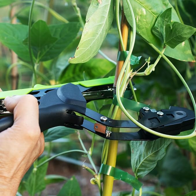 Plant Tying Machine - Lightweight Garden Plant Tie Tool Gardening Tape Gun with 23 Rolls Green Tape &amp 10000 Staples for Tomatoes Peppers Grapes Vining Vegetables