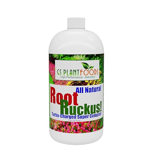 GS Plant Foods Root Ruckus Compost Fertilizer Organic Plant Food - Turbo Charged Compost for Plants - Humic Acid &amp Sea Kelp Nutritional Root Supplement for Lawns Soil Shrubs &amp Vegetables - 3