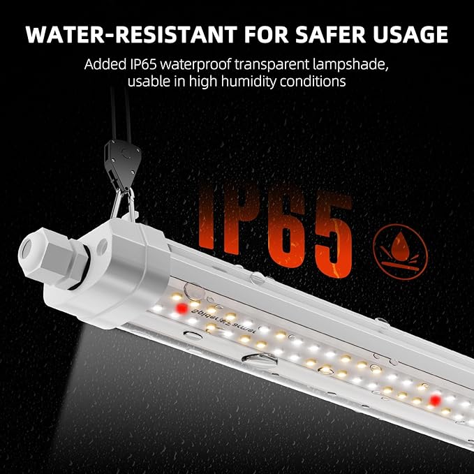 Spider Farmer Glow80 LED Grow Lights 3.6ft Sunlike Full Spectrum Waterproof Plant Growing Lamp Linkable for Indoor Plant Shelves Seedling Veg Flower Hydroponic Greenhouse