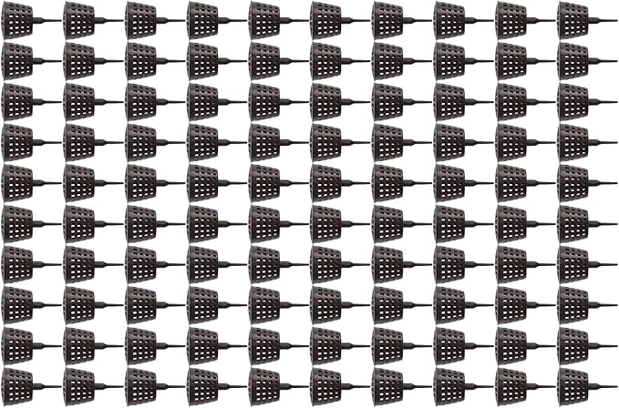 100PCS Plastic Fertilizer Mesh Basket with Lid Planting Fertilizer Net Pot for Succulent Orchid Bonsai Garden Fertilizer Baskets and Long Lasting for Home Garden Yard[L]