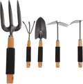 5pcs Ergonomic Garden Tool Set Planting Shovels and Gardening Rakes Includes Storage Rack for Outdoor Gardening and Lawn Care