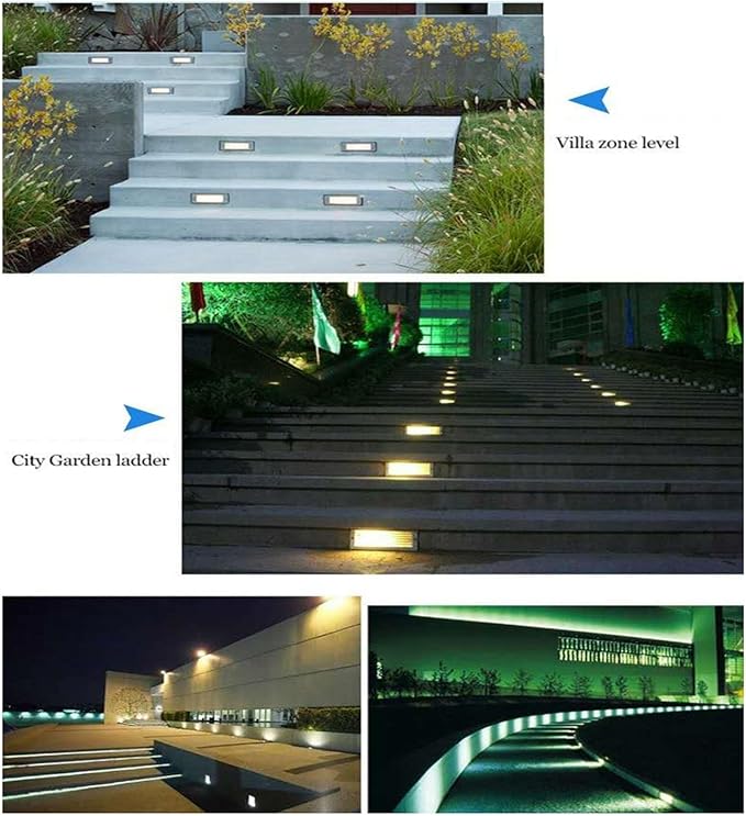 LED Recessed Step Light - IP65 Waterproof AC85-265V Outdoor Corner Wall Spotlight for Corridor Lighting