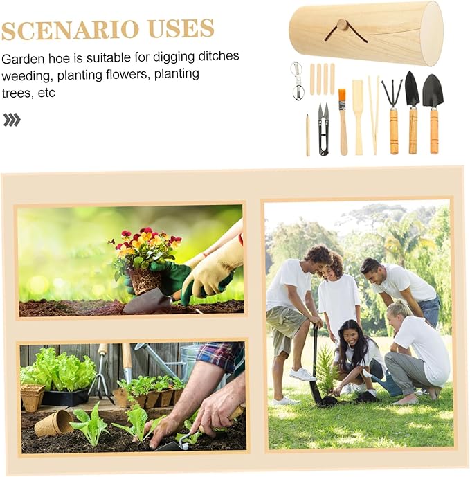 Garden Tool Set with Ergonomic Handles Portable Lightweight Gardening Kit for Indoor Outdoor Plants Bonsai Succulents and Vegetable Transplanting Digging Loosening Accessories