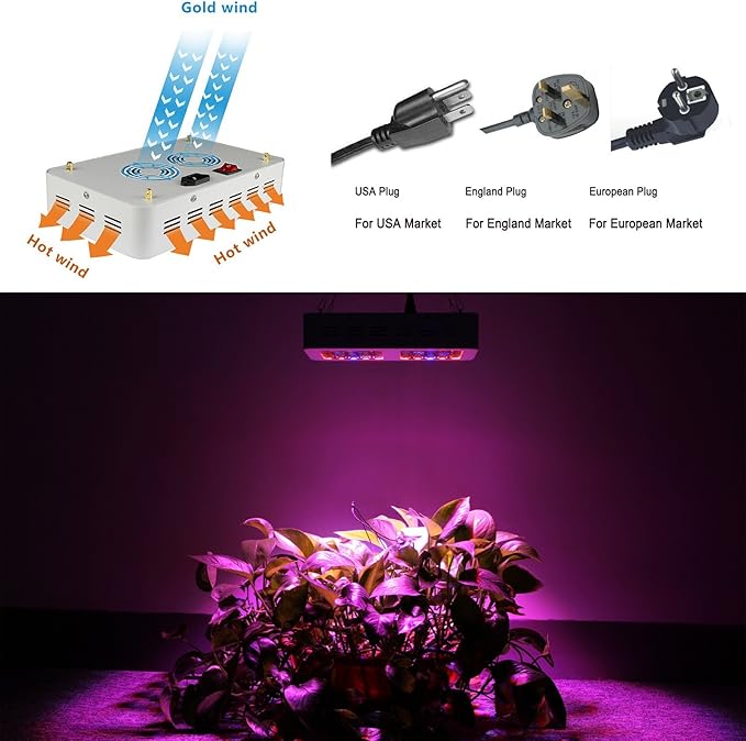 1pc CE Rohs Waterproof Ip44 Plant Hydroponic SMD 300W LED Grow Light Full Spectrum Full Spectrum DIY Panel Led Plant Grow Light for Plant Growth Lamp Kit (1pc 300w)