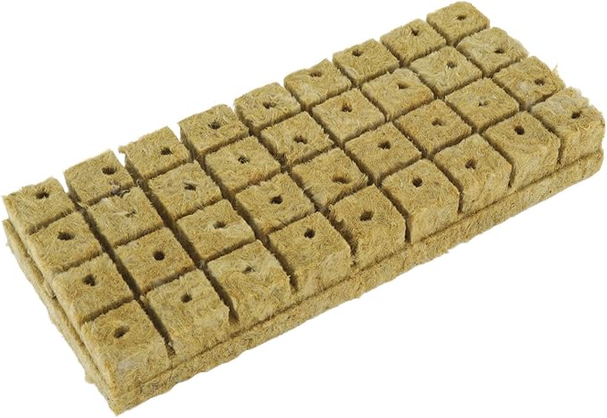 72 Sets Rockwool Cubes and Net Pots for Hydroponics Strong Water Absorption Garden Soilless Cultivation Cloning Kit with 50 Net Cups for Home Hydroponics Growing System