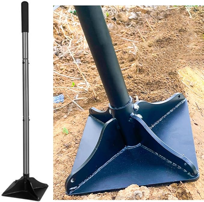 10 in Heavy Duty Steel Tamper Yard Soil Compactor for Landscaping Compacting Soil Gravel Asphalt Durable Hand Tamp Tool with Adjustable Handle(48 Length) (10 in)