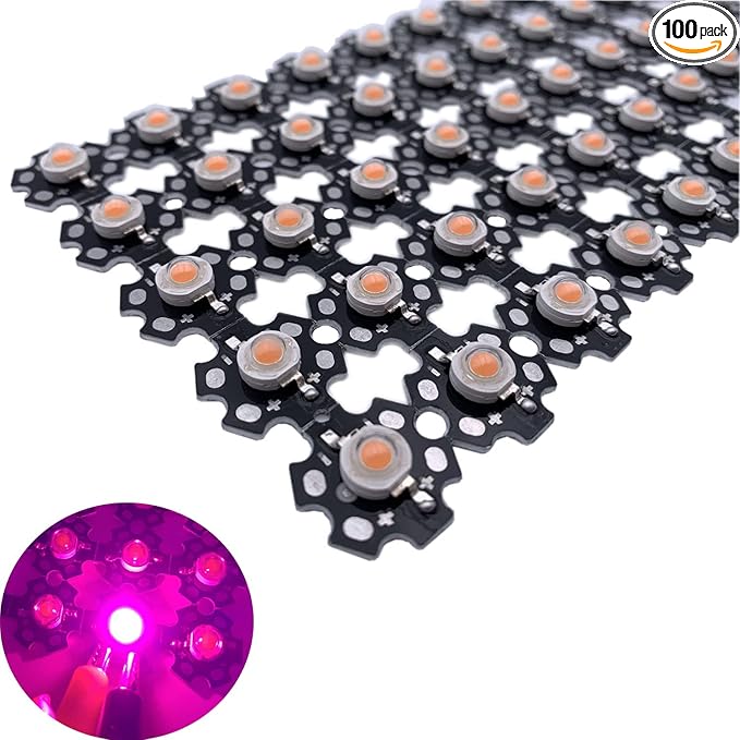 1W 3W 5W Full Spectrum LED Grow Light Chip 380-840nm LED Grow Chip for Indoor Plant Grow with 20mm Black PCB Star (5W)