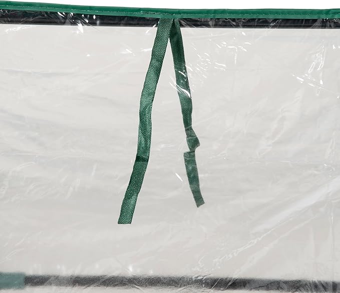 4' x 3' Galvanized Raised Garden Bed with Mini PVC Greenhouse Cover Outdoor Metal Planter Box with 2 Roll Up Windows for Growing Flowers Fruits Vegetables and Herbs Clear