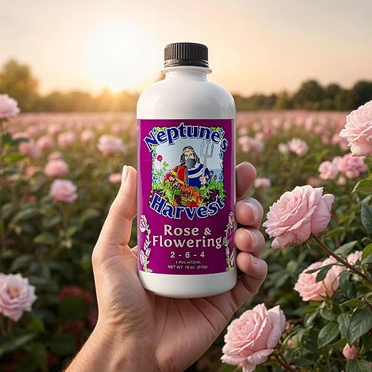 Neptune's Harvest Organic Plant Fertilizer | Liquid Fertilizer for Lawn Garden &amp Houseplant | Rich in Essential Nutrients | Tomato &amp Veg 2-4-2 (Pint) + Rose &amp Flowering Plant Food 2-6-4 (