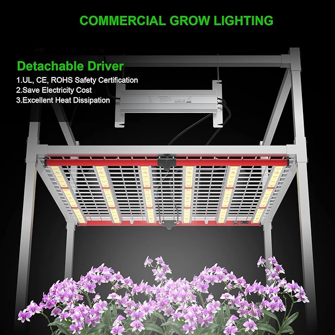 AGLEX 600W LED Grow Lights Full Spectrum Grow Light with UV IR Daisy Chain Plant Bar Style Grow Light Foldable &amp Dimmable for Indoor Growing Commercial Hydroponic Growing Lamp 5x5ft Core Coverag