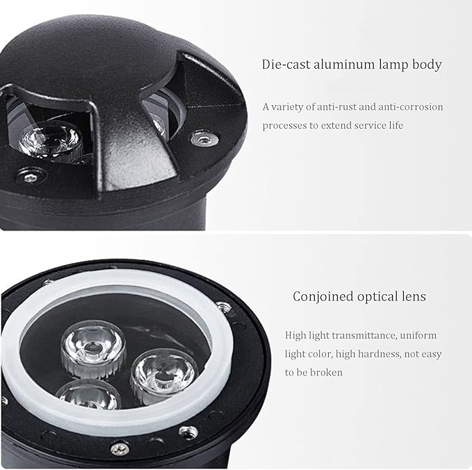 Outdoor Ground Landscape Lights - Led Recessed Ground Spotlight/Garden Buried Lights/4 Sides Light Emitting Waterproof Ip65 Recessed In-Ground Lamp/for Passage Steps LAN-