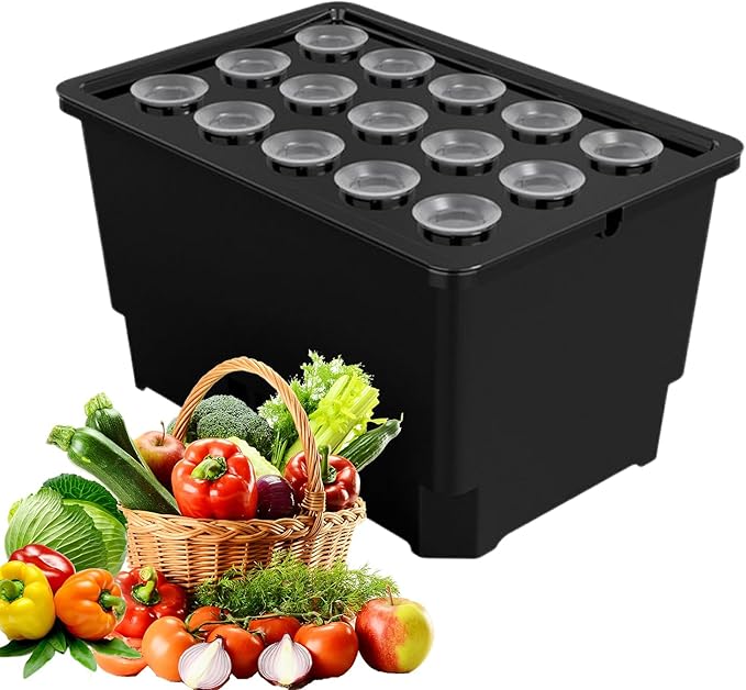 Indoor Hydroponic System 15 Pods Plant Grow Kit 12.6x8.66 Inches ABS Cultivation Planter Soilless Gardening Herb Starter Kit LED Grow Light Compatible