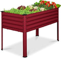 Best Choice Products 48x24x30in Galvanized Raised Garden Bed Metal Elevated Planter Box Vegetable Garden for Backyard Patio Balcony - Royal Red