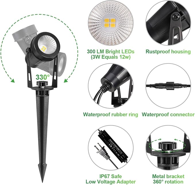 Low Voltage Landscape Lights 6 Pack+Outdoor Landscape Lights 4 Pack+Extendable Lights 2 Pack