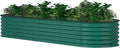 VEIKOU 17 H Raised Garden Bed 8x2FT Galvanized Raised Garden Bed with Flexible Configuration &amp Layout Metal Planter Boxes Outdoor for Plants Flowers 9 in 1 Raised Garden Bed Kit Green