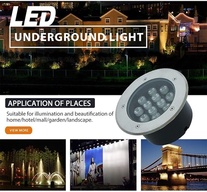 Outdoor Buried Lights - 24V LED Landscape Lights Underground Light Waterproof IP67 Spotlight Recessed Round Floor Lamp Use Can Illuminate The Channel(Yellow18W)