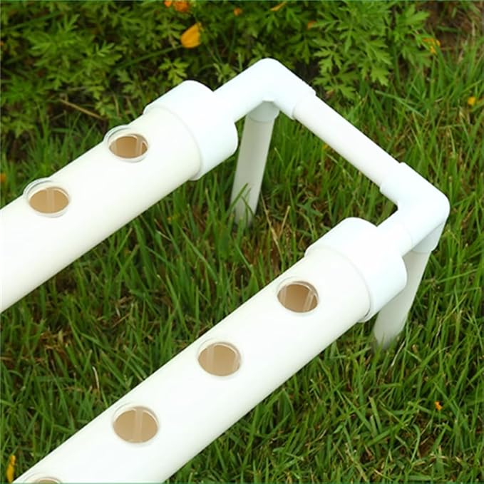 Hydroponics Growing System Kit Balcony-Type Hydroponic Vegetable Growing MachineSingle-Layer Hydroponic Planting RackPVC-Pipe Hydroponic Garden Plantingfor VegetablesFruitsHerbA