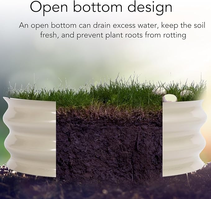Fabater Raised Garden Bed Kit 60x60x20CM Modular Metal Raised Garden Bed Raised Planter Box with Open Bottom Design Easy Installation for Home School Street Garden Villa (White)