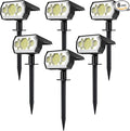 Solar Spot Lights Outdoor [6 Pack/3 Modes] Solar Landscape Spotlights IP67 Waterproof Solar Powered Outdoor Lighting Products for Landscaping Garden Yard [Cold White/62 LED] Spotlight Dusk to Dawn