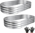 2 pcs 4×2×1 ft Raised Garden Bed for Outdoor Easy Assembly Galvanized Planter Box for Vegetables Flowers &amp Herbs