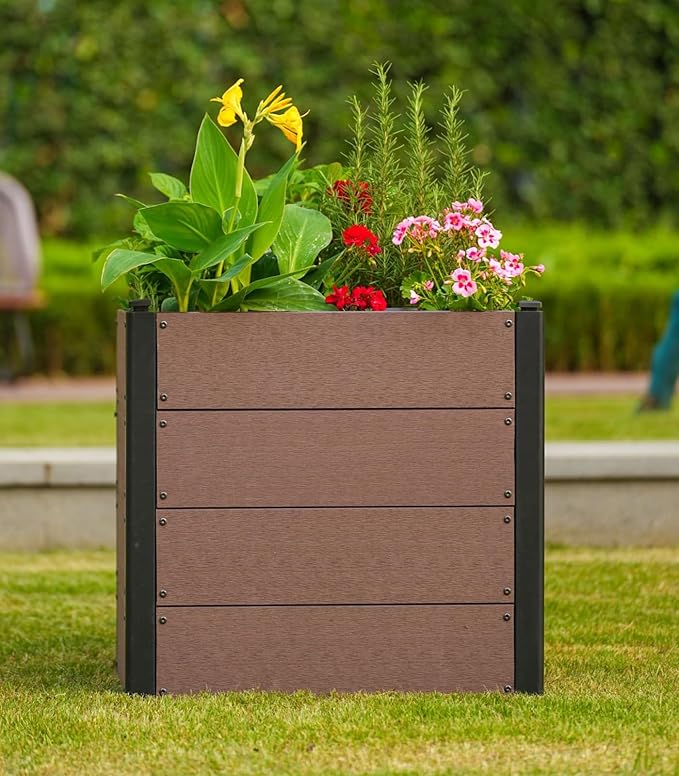 Rectangular Raised Garden Bed- Portable Garden Raised Beds Outdoor Planter Box Planting Bed for Vegetables Herbs Flowers