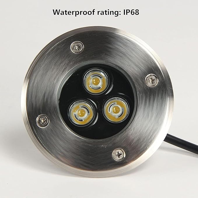3PCS Recessed Ground Spotlight - 3W Outdoor Stainless Steel Landscape Lights Ultra Slim Submersible Fountain Lamp IP68 Waterproof Underwater Pond Led Spot Lights(Purple12V)