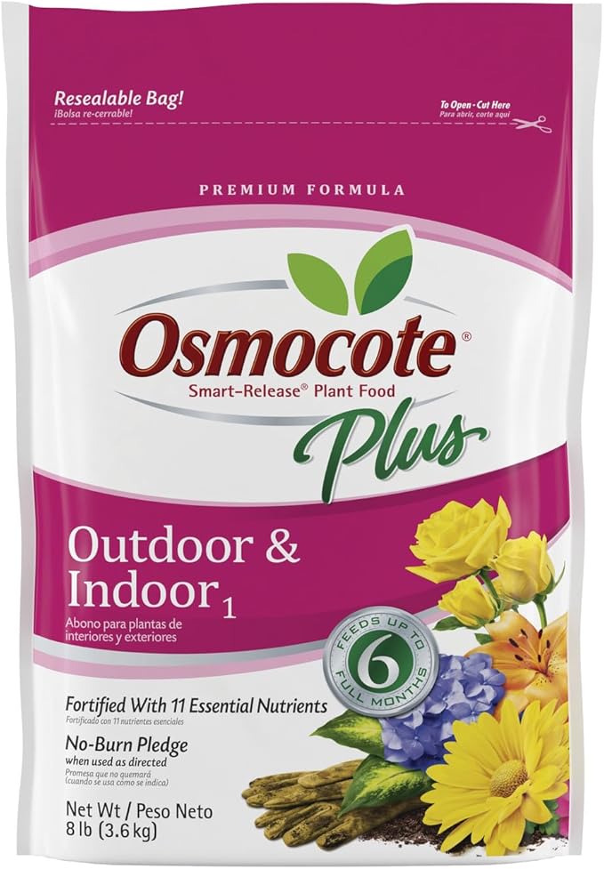 Osmocote Smart-Release Plant Food Plus Outdoor &amp Indoor1 - Granular Continuous Release Plant Fertilizer with 11 Essential Nutrients 8 lbs.