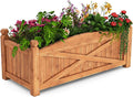Raised Garden Bed 36 L x 16W x 15H Wooden Garden Bed Outdoor w/Placed Drainage Holes &amp Removable Base Panels Rectangular Planter Box for Vegetables Flower Herb Fruit (1 36 x 16 x 15)