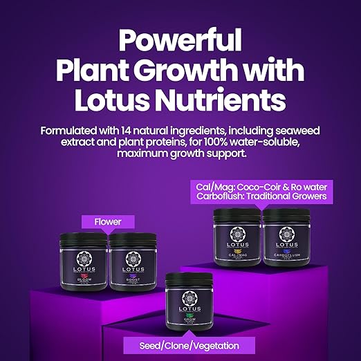 Lotus Nutrients Starter Kit (Bloom Boost and Grow) - Most Advanced Plant Nutrients and Bloom Booster - Powder Plant Fertilizer for Soil Coco Coir Hydroponics - Plant Food for Any Medium