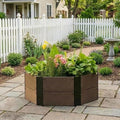 Garvee Hexagon Raised Garden Bed Kit 6-Panel Wood-Look Planter Box for Indoor/Outdoor Use 11.8-Inch Deep Large Herb &amp Vegetable Grow Bed for Patio Balcony Yard Modern Geometric Design