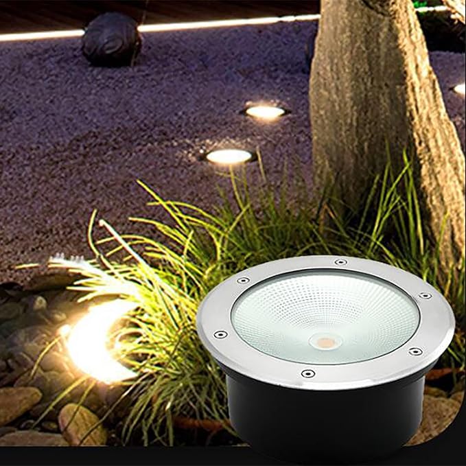 Underground Light LED - Outdoor Landscape Lights AC 110-265V COB Integrated Light Source Spot Lights IP67 Waterproof Recessedround Ground Light for Garden LiWarm White-30W