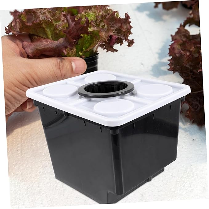 Mipcase Hydroponics System Bucket Durable Planting Basket for Soilless Vegetable Cultivation Easy Assembly Suitable for Indoor Outdoor Use with Single Cover