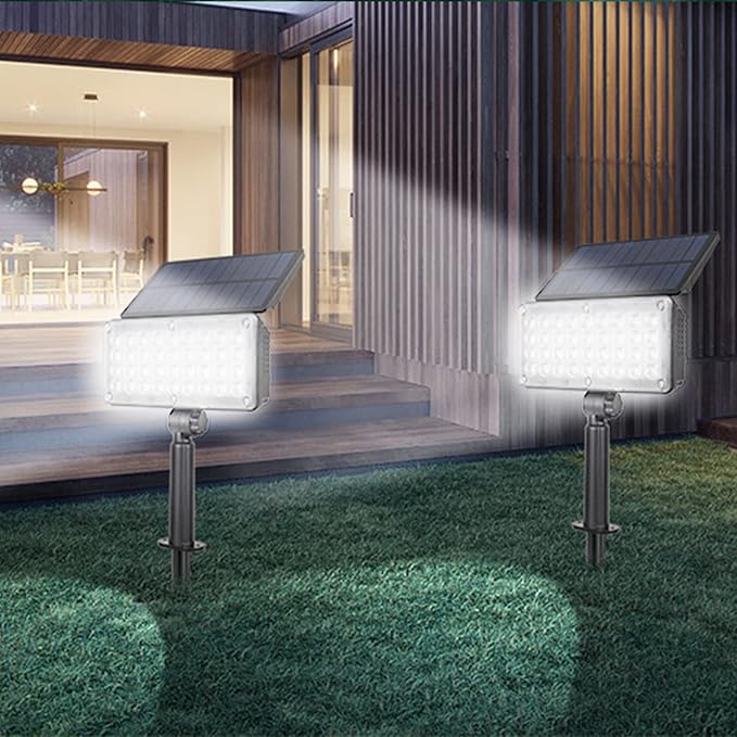 LED Outdoor Solar Lights Waterproof Landscape Spotlights RGB Garden Lights Wireless Solar Powered Outdoor Lights/Lighting for Yard Walkway Driveway Porch Patio