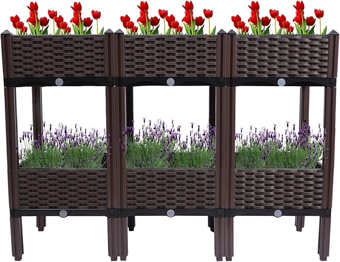 DYRABREST Raised Garden Bed Raised Garden Bed with Legs Planters for Outdoor Plants Planter Box for Indoor Outdoor Vegetables Fruits Potato Flowers Great for Outdoor Patio Deck and Balcony