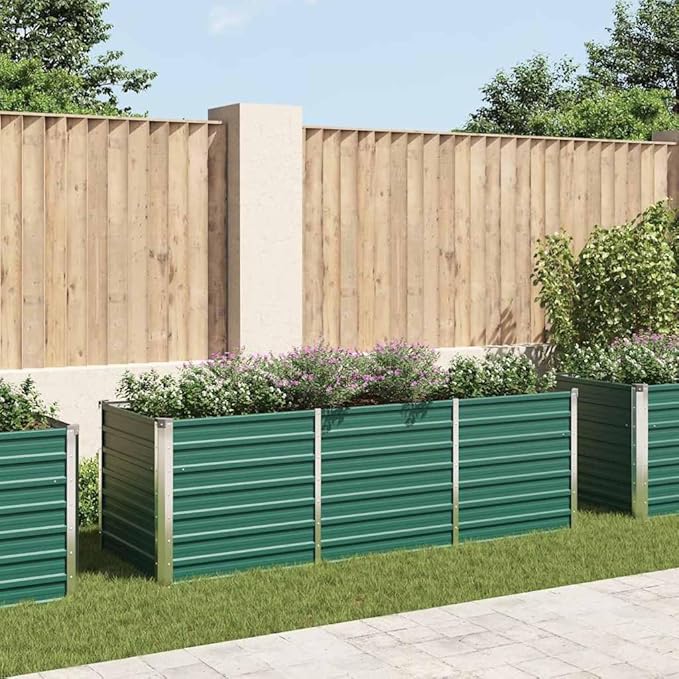 Garden Raised Bed Standing Planter Planter Boxes Gardening Box Horse Trough planters Suitable for Courtyard Corridor Nursery Orchard Galvanized Steel 94.5x31.5x31.3 Green