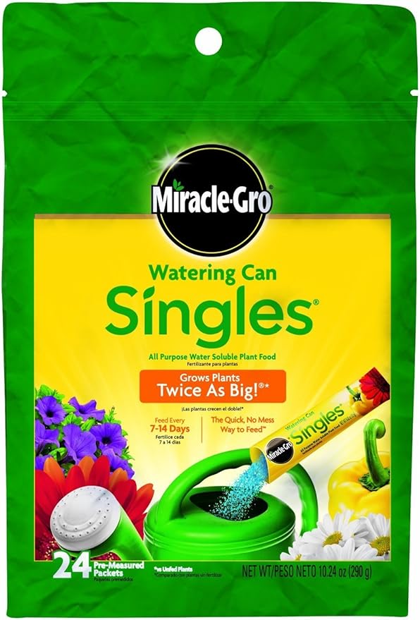 Miracle-Gro 1013202 Watering Can Singles - Includes 24 Pre-Measured Packets of Miracle-Gro All Purpose Plant Food (Plant Fertilizer)(2Pack)